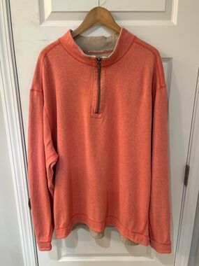 Tommy Bahama Coral 1/4 Zip Pullover Sweatshirt Men’s 3XL Quarter Zip Relaxed